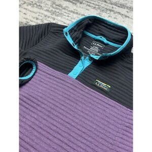 LL Bean Airlight 1/4 Snap Pullover Women small Quilted Knit Snap Neck Outdoor‎